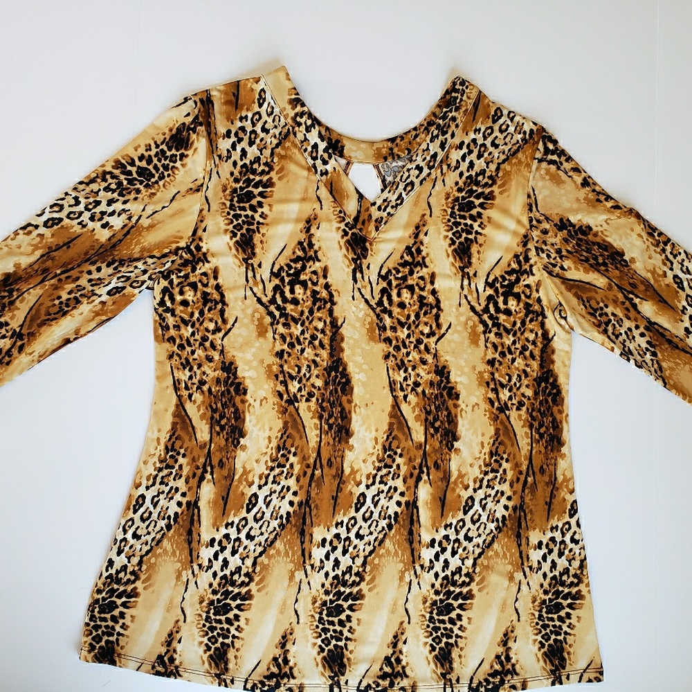 Reversible leopard print blouse